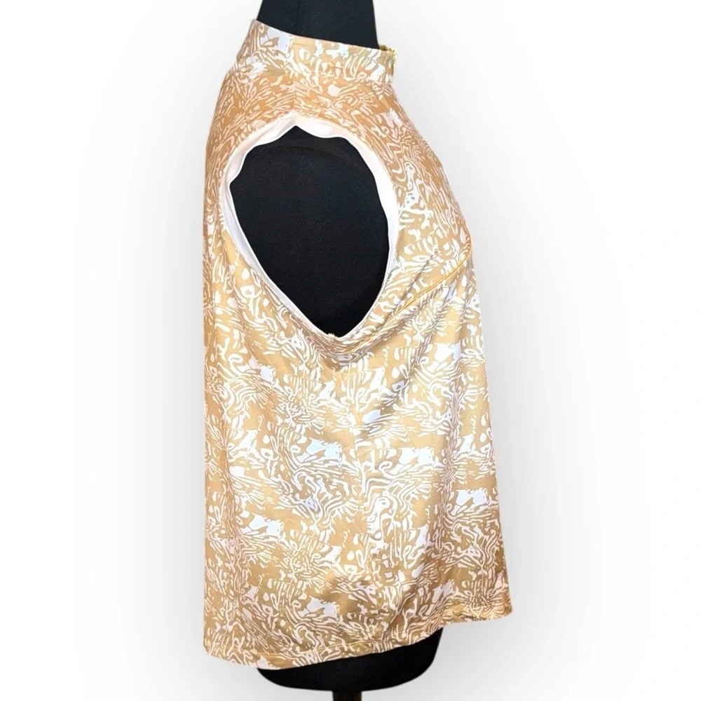 NANCY LOPEZ Golf Jungle Oasis Collection Sleeveless Polo Plus - 2X Gold - Picture 4 of 13